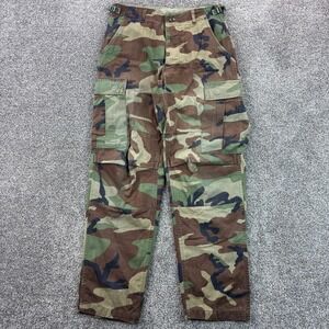 US Military Pants Mens Small Reg BDU Cold Weather Trousers‎ Camouflage Woodland